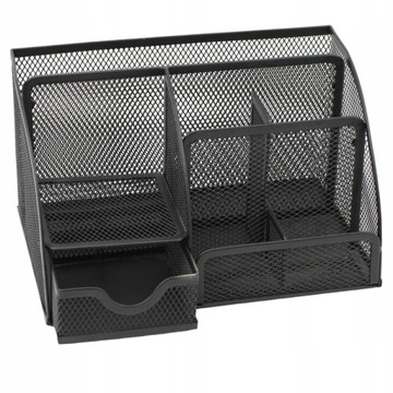 Настольный органайзер металлический, сетка, ЧЕРНЫЙ, 5 отделений