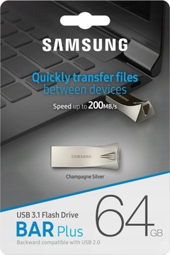 Флешка Samsung BAR Plus 2020, 64 ГБ