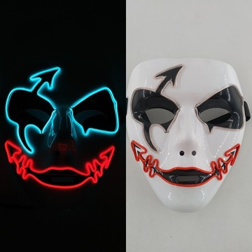 MASKA LED ŚWIECĄCA KOT COSPLAY HALLOWEEN KARNAWAŁ