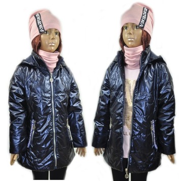 Kurtka WIOSENNA dziewczęca NABŁYSZCZANA 104/110 cm