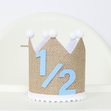 6 месяцев Баннер с полугодом декорирование дня рождения фон и бого синий