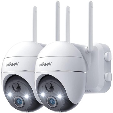Kamera Zewnętrzna Baterie Obrotowa Bezpieczeństwa WiFi 2K 3MPx 4x ZOOM 2szt