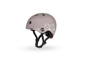 ШЛЕМ SCOOTANDRIDE для детей, регулируемый светодиодный фонарь XXS-S, коричневые линии, 1–5 л