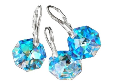 KOMPLET OCTAGON STRASS BLUE AB crystals