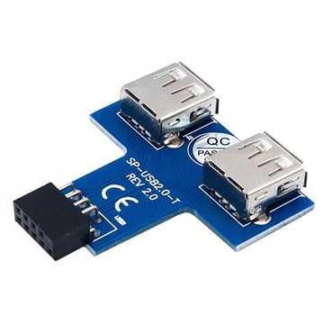 Listwa pinowa USB 2.0 2x5 do 2 portów Podwójn