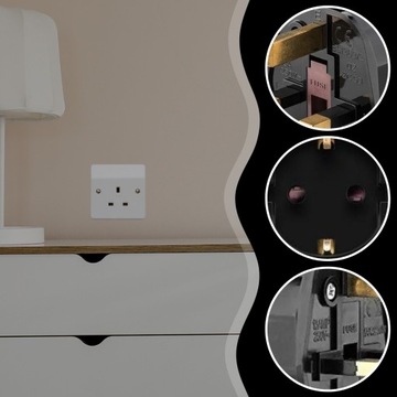 ДОРОЖНЫЙ АДАПТЕР АДАПТЕР ЕС РОЗЕТКА АНГЛИЯ ПОЛЬША ЧЕРНЫЙ ПРЕДОХРАНИТЕЛЬ