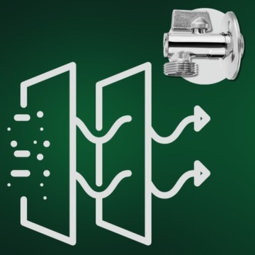 ЗАПОРНЫЙ ШАРОВОЙ КРАН С ФИЛЬТРОМ СОЕДИНЕНИЕМ 1/2 x 3/8 С СЕРТИФИКАЦИЕЙ INVENA
