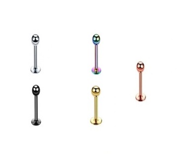 Labret z kuleczką Kolczyk do Wargi, Ucha, Brody 1,2/8/3 mm STAL