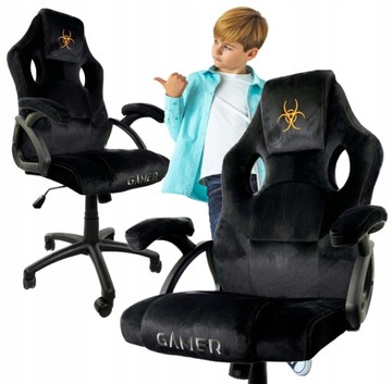 Fotel gamingowy obrotowy gracza tkanina krzesło do biurka oddychający GAME