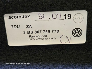 POLIČKA KUFRU VOLKSWAGEN OE 2GS8677697T8