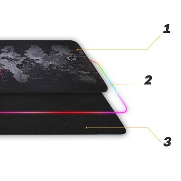 КОВРИК ДЛЯ ИГРОВОЙ МЫШИ СО СВЕТОДИОДНОЙ ПОДСВЕТКОЙ XXL