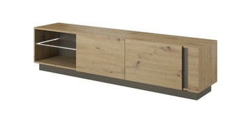 SZAFKA RTV KOMODA ARCO 187 DĄB ARTISAN SZARY GRAFI