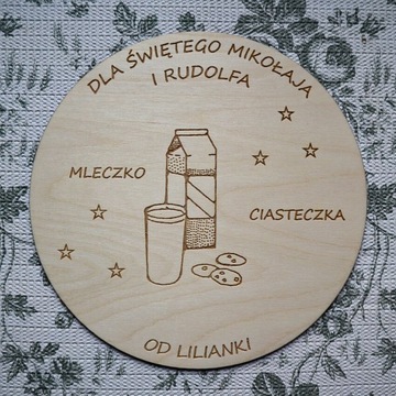 TALERZYK dla MIKOŁAJA TALERZ TACKA OZDOBA DREWNO