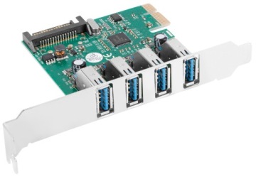 LANBERG USB 3.1 4-портовая карта PCI Express + дорожка