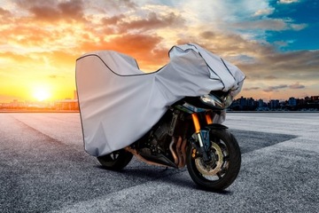 Польский всесезонный брезентовый чехол на мотоцикл Motorcycle Protector L с багажником