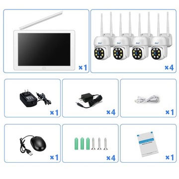ZESTAW MONITORINGU WIFI 4 KAMERY OBROTOWE 2MPX FHD