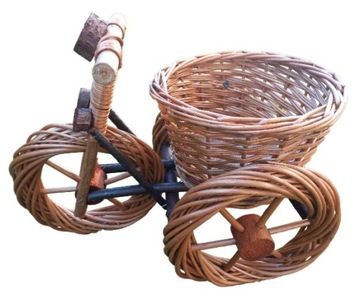 Wiklinowy rower do ogrodu. Długość 40 cm.