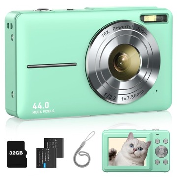APARAT CYFROWY HD 1080P 44MP 16X ZOOM 32 GB KARTĄ Z FUNKCJA NAGRYWANIA
