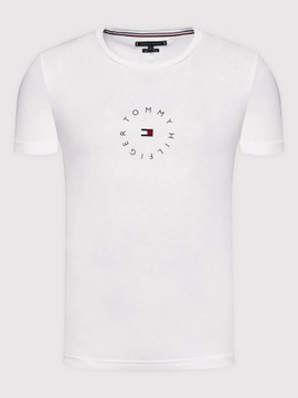 meska koszulka tshirt tommy hilfiger biały roundall