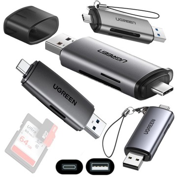 UGREEN CZYTNIK KART USB USB-C SD Micro-SD ADAPTER USB3.0 TELEFON KOMPUTER