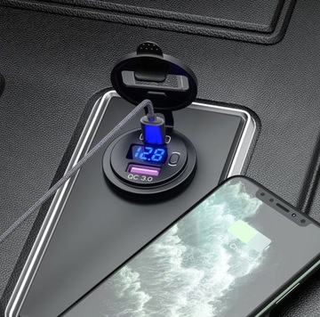 3.0 QC ЗАРЯДКА USB PD ОДИН. ЗЕЛЕНЫЙ W РАЗЪЕМ ВОЛЬТМЕТРА