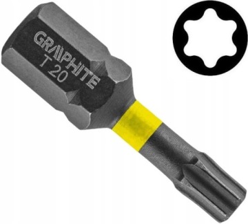 Bit udarowy Końcówka TORX T20 25 mm GRAPHITE