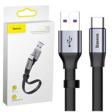 BASEUS SZYBKI KABEL PRZEWÓD USB / USB-C SUPERCHARGE 40W 5A QC 3.0 23cm