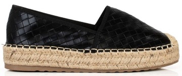 8157 CZARNE BALERINKI ESPADRYLE NA PLATFORMIE 39