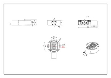 AQUAUNO 360 ВРАЩАЮЩИЙСЯ ЛИНЕЙНЫЙ СЛИВ 50 СМ ЧЕРНЫЙ