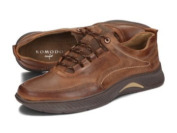 BUTY MĘSKIE SPORT SKÓRA KOMODO 922/BR BRĄZOWY 42