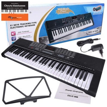 DUŻY KEYBOARD ORGANY PIANINO DLA DZIECI DO NAUKI 61KLAWISZY USB MP3 +GRATIS