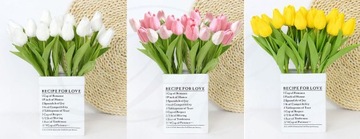 Букет цветов TULIPS GA15, искусственные розы, как настоящие, центральное украшение, белые украшения