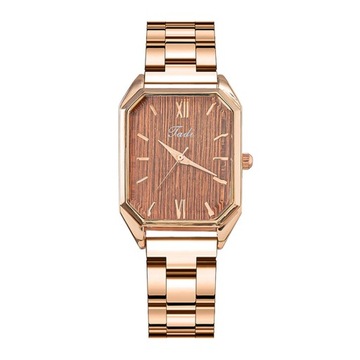 Women Watch Rectangle Dial Stainless Steel Strap Quartz