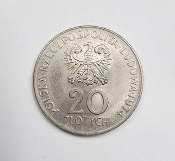 Старая монета 20 злотых XXV 25 лет СЭВ 1974 г. Польша