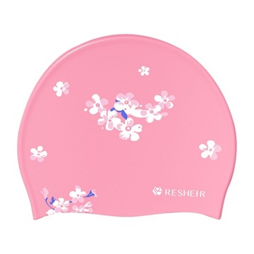 Silikonowy czepek kąpielowy Ochrona uszu dla kobiet Trwały czepek pływacki w kolorze różowym