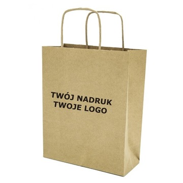TORBA PAPIEROWA EKO BRĄZ A5 Z TWOIM LOGO - 250 szt