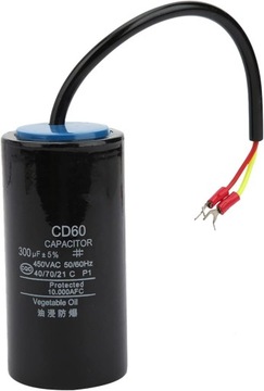 CD60 Фольгированный пусковой конденсатор двигателя 450 В 300 мкФ двойной