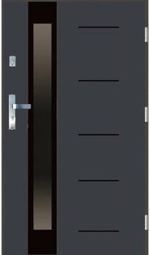 Drzwi zewnętrzne 72mm PSI-20CP black BIAŁE 90 PRAWE Czyste Powietrze Ud=1,3