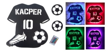 LAMPKA NOCNA LED Piłka Nożna XL IMIĘ NUMER 52cmx49cm +Pilot+2piłki gratis
