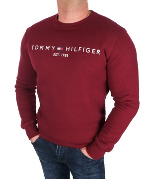 BLUZA TOMMY HILFIGER MĘSKA DUŻE LOGO KLASYCZNA BORDOWA BORDO XL