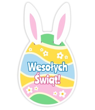 KARTKA WIELKANOCNA WIELKANOC KSZTAŁT - PISANKA