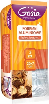 FOREMKI FORMA FOREMKA ALUMINIOWA DO BABKI PASZTETU KEKS 2x7cm 3 szt. GOSIA