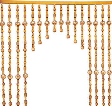 ZASŁONA WYCIĘTA - PARAWAN DREWNO KORALIKI -100cm -