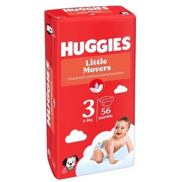 HUGGIES Pieluchy Little Movers Jumbo 3 4-9kg 56szt