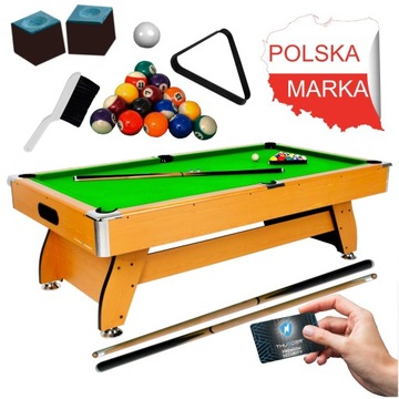 STABILNY stół do gry BILARD 8ft duży SPŁYWOWY WYPOSAŻENIE + zestaw Thunder
