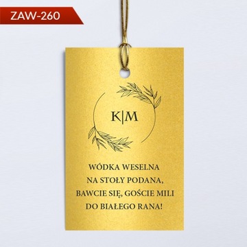 СвадьбаЗолотые бирки для бутылок