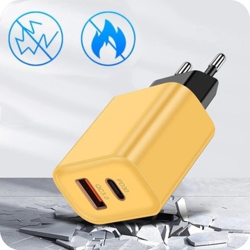 Быстрое сетевое зарядное устройство USB Type-C GAN 45W QC 3.0 PD для ноутбука