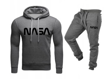 KOMPLET DRESOWY DRES MĘSKI NASA SZARY M