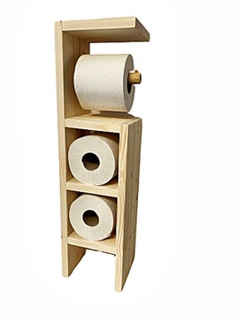 DREWNIANY stojak na papier, półka do WC