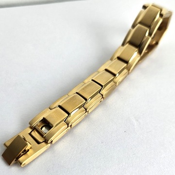 Bransoletka magnetyczna męska zdrowotna mocna ZŁOTA 20cm Prezent Versatile